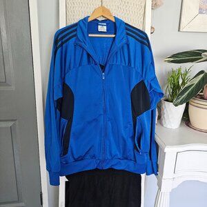 Adidas Blue & Black Windbreaker | Size L Lightweight Sports Jacket